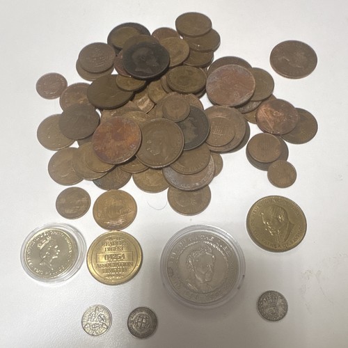 British mixed coins tokens - mixed,